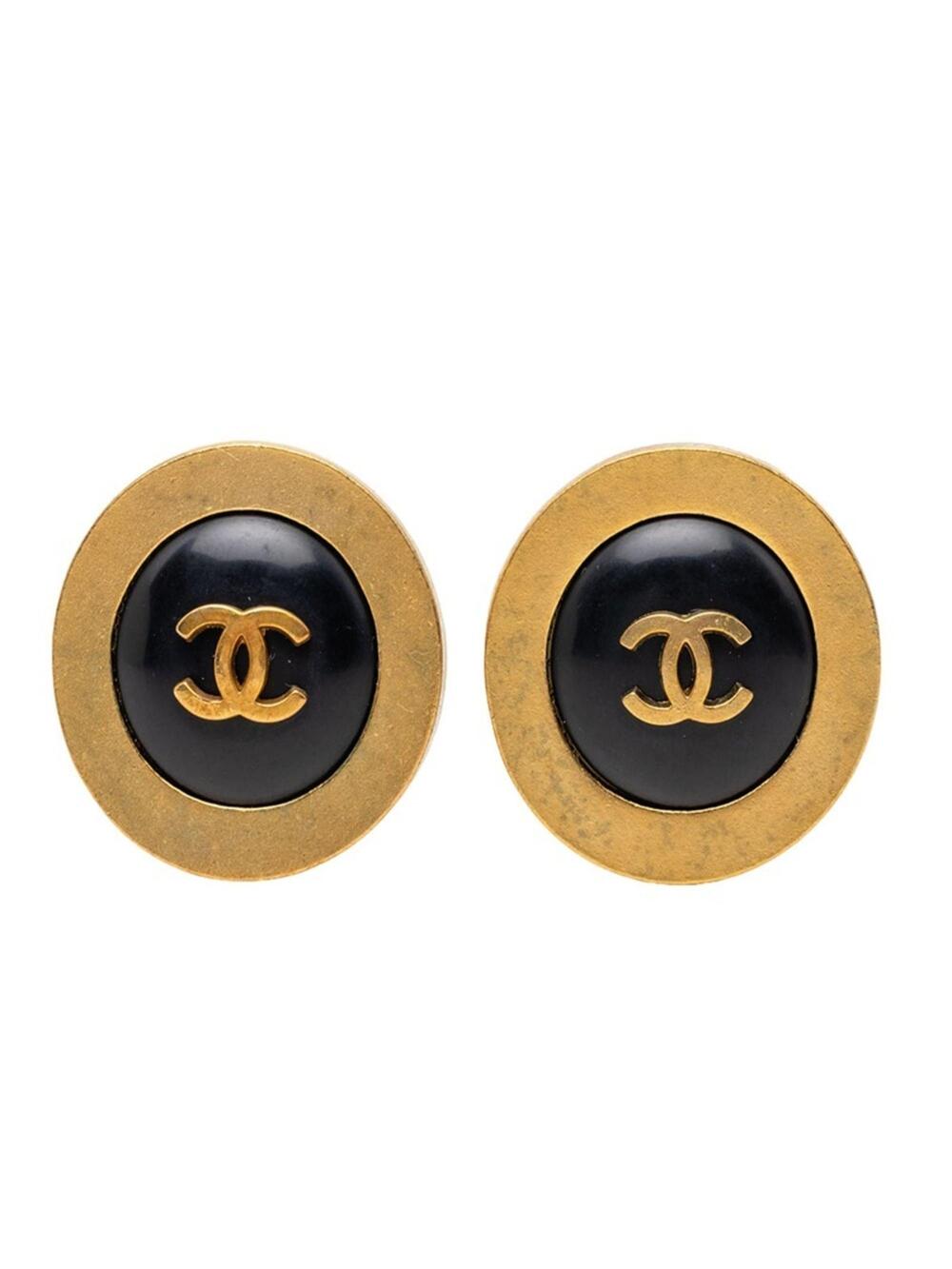 Chanel Cc Logo Round Clip-On Earrings #287807C69B